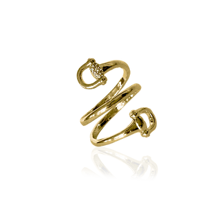 HORSE BIT SPARKLE RING GULD