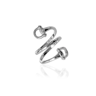 HORSE BIT SPARKLE RING SILVER