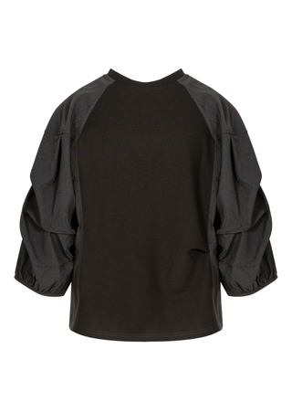 Blouse with mix puffy sleeves