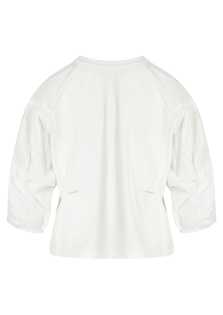 Blouse with mix puffy sleeves