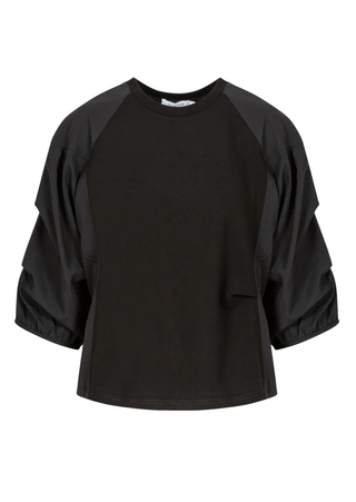 Blouse with mix puffy sleeves