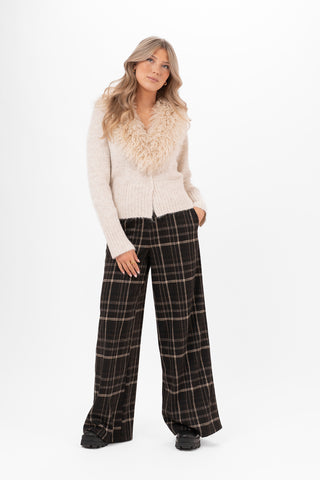 LAUREL FUR CARDIGAN ALMOND