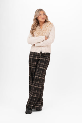 LAUREL FUR CARDIGAN ALMOND