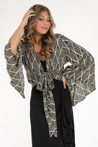 Lotus Blouse Jacket Sand/Black/Gold