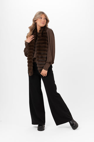 MINERVA PÄLS SCARFS COFFEE BROWN