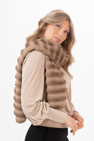 MINERVA PÄLS SCARFS TRUFFLE SAND