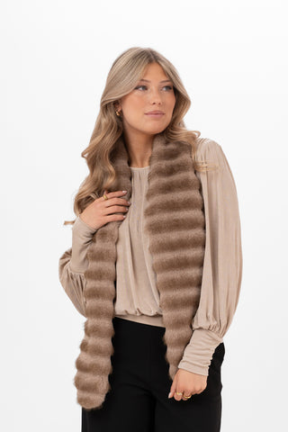 MINERVA PÄLS SCARFS TRUFFLE SAND