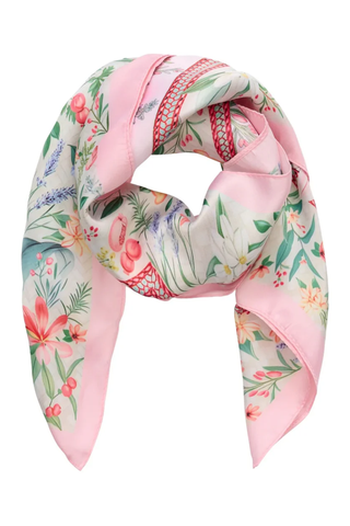 Marta Finja Scarf Flowers & Fruit Pink