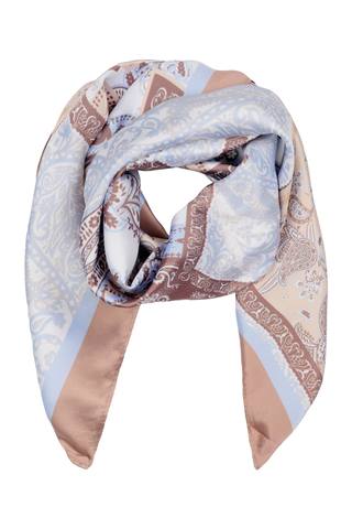 MDCJULINE SCARF BROWN/BLUE 70x70CM