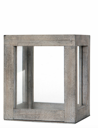 Ljuslykta Trä Cube Old Wood