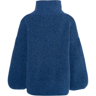 FAM PATCH SHORT SWEATER BLUE