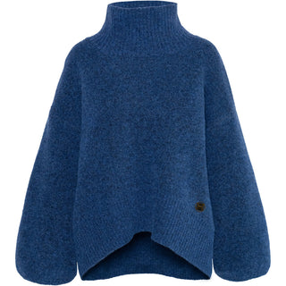 FAM PATCH SHORT SWEATER BLUE