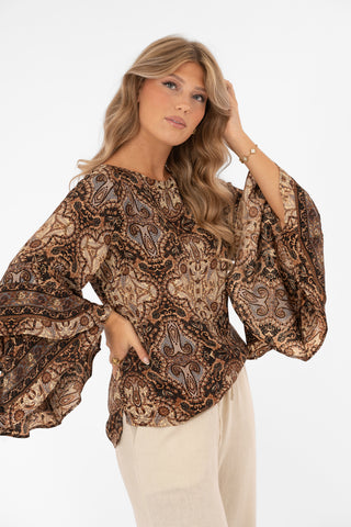 Willa Blus Lavender Coffee Black