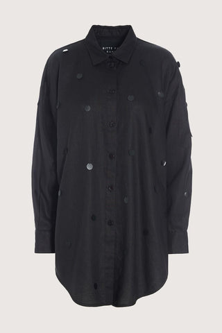 Airy linen paljettskjorta