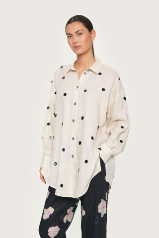 Airy linen paljettskjorta