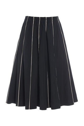 Fukkura poplin skirt with piping