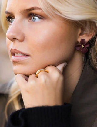 Lilly Flower Wine Örhängen