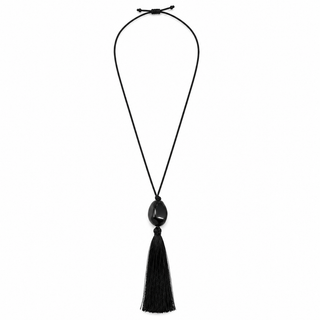 LUCIE TASSLE BLACK NECKLACE