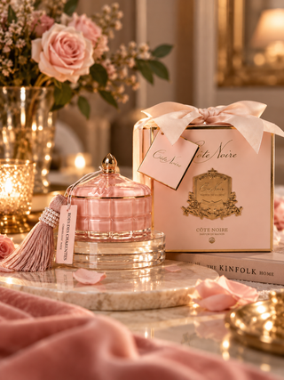 Côte Noire Art Deco Doftljus - Pink Champagne