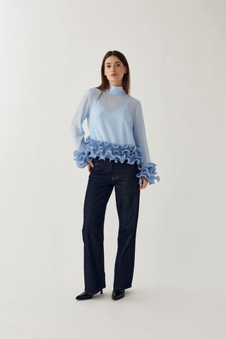 NOELLA N-LATANIETTA BLOUSE BLUE