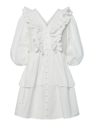 YASRUNA 3/4 RUFFLE DRESS